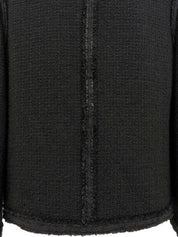 2009年製 ツイードドットCCマークボタンノーカラージャケット ブラック