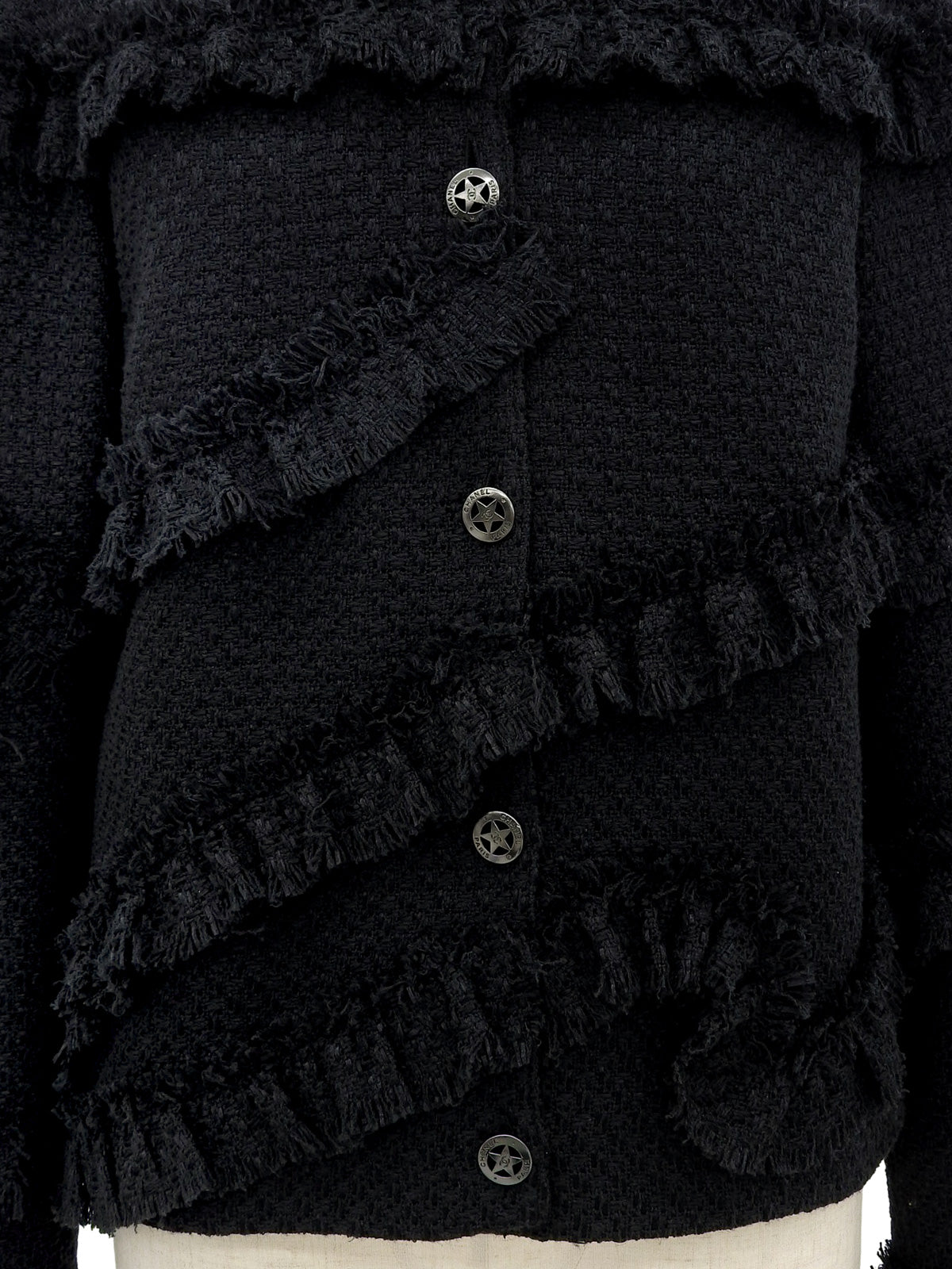 CCマークボタンフリンジジャケット ネイビー