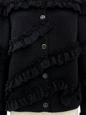 CCマークボタンフリンジジャケット ネイビー