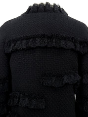 CCマークボタンフリンジジャケット　ネイビー