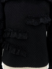 CCマークボタンフリンジジャケット ネイビー