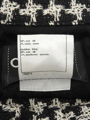 2009年製 CCボタンハウンドトゥースパターンフリルジャケット ブラック/ホワイト