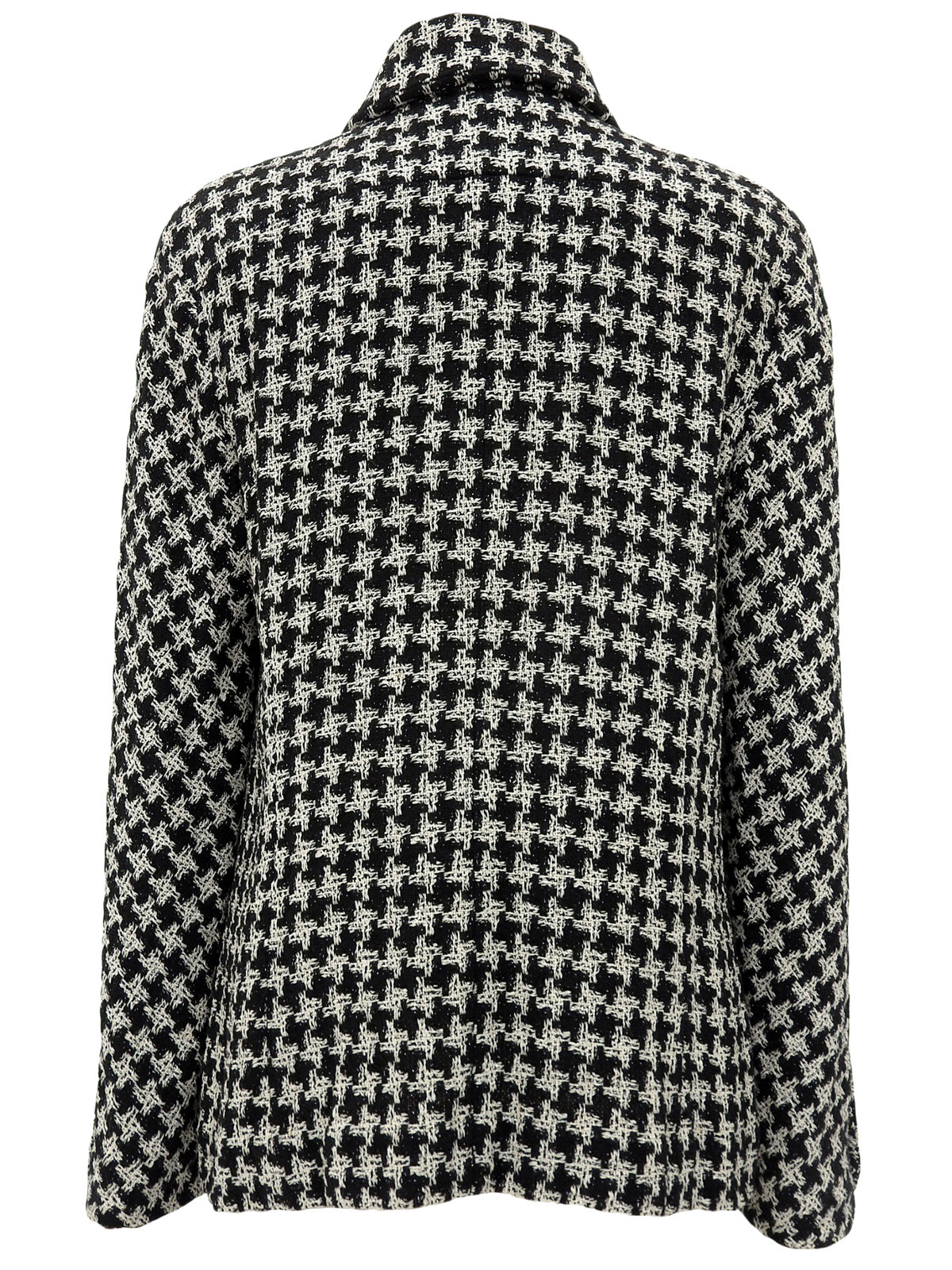2009年製 CCボタンハウンドトゥースパターンフリルジャケット ブラック/ホワイト