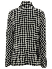 2009年製 CCボタンハウンドトゥースパターンフリルジャケット ブラック/ホワイト