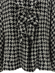 2009年製　CCボタンハウンドトゥースパターンフリルジャケット　ブラック/ホワイト