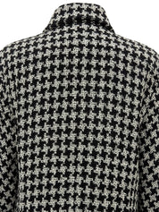 2009年製 CCボタンハウンドトゥースパターンフリルジャケット ブラック/ホワイト