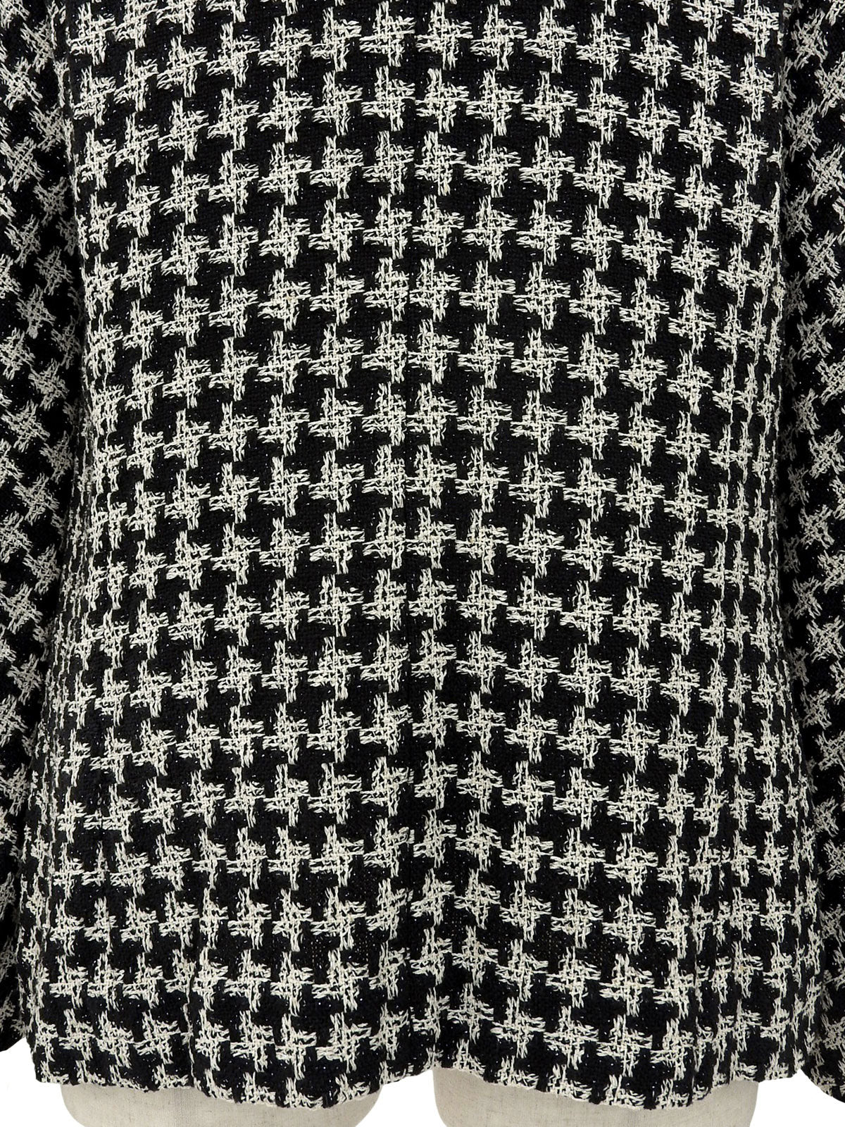 2009年製　CCボタンハウンドトゥースパターンフリルジャケット　ブラック/ホワイト