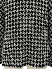 2009年製 CCボタンハウンドトゥースパターンフリルジャケット ブラック/ホワイト