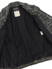 1994年製 ツイードCCマークボタンジャケット ブラック/ホワイト