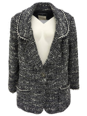 1994年製 ツイードCCマークボタンジャケット ブラック/ホワイト