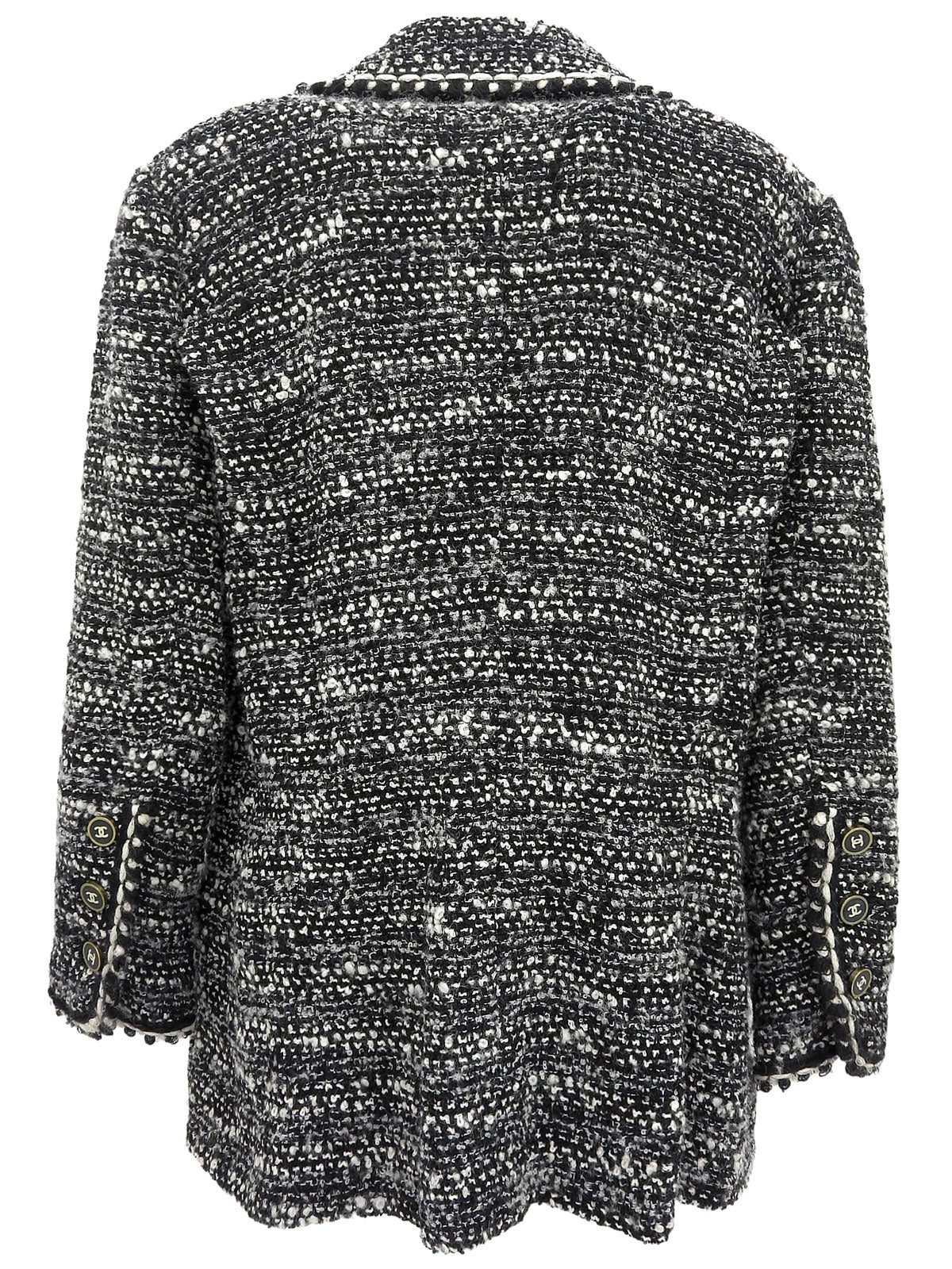 1994年製 ツイードCCマークボタンジャケット ブラック/ホワイト