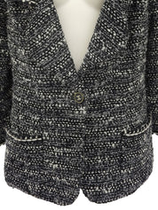 1994年製 ツイードCCマークボタンジャケット ブラック/ホワイト