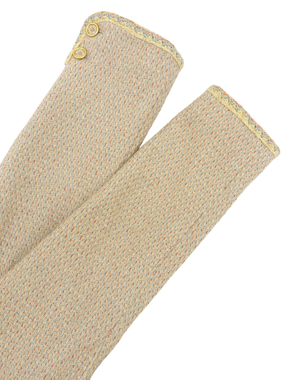 2001年製 カシミアツイードクリアCCマークボタンコート ベイビーブルー/マルチ