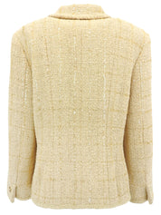 2001年製 スパンコールチェックパターンジャケット アイボリー