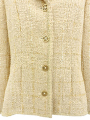 2001年製 スパンコールチェックパターンジャケット アイボリー