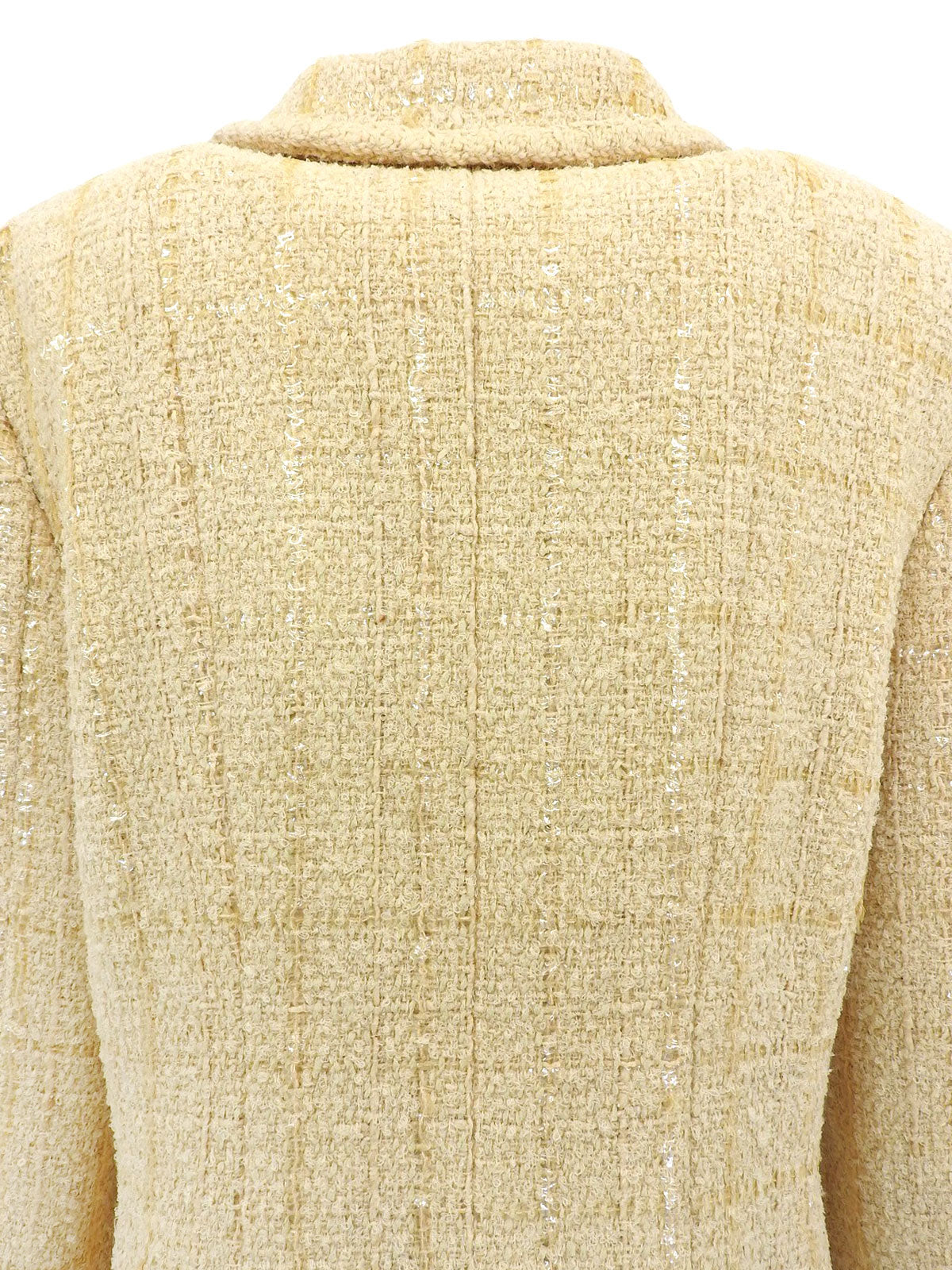 2001年製 スパンコールチェックパターンジャケット アイボリー