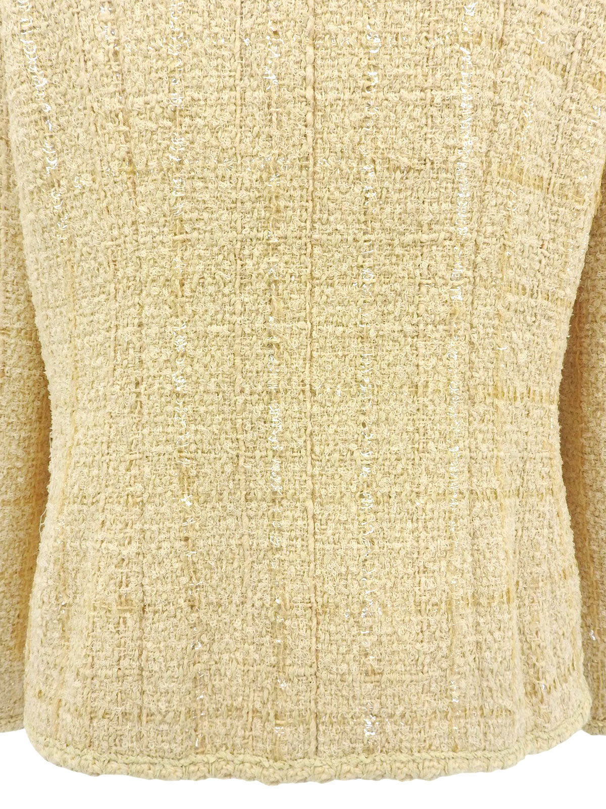 2001年製 スパンコールチェックパターンジャケット アイボリー