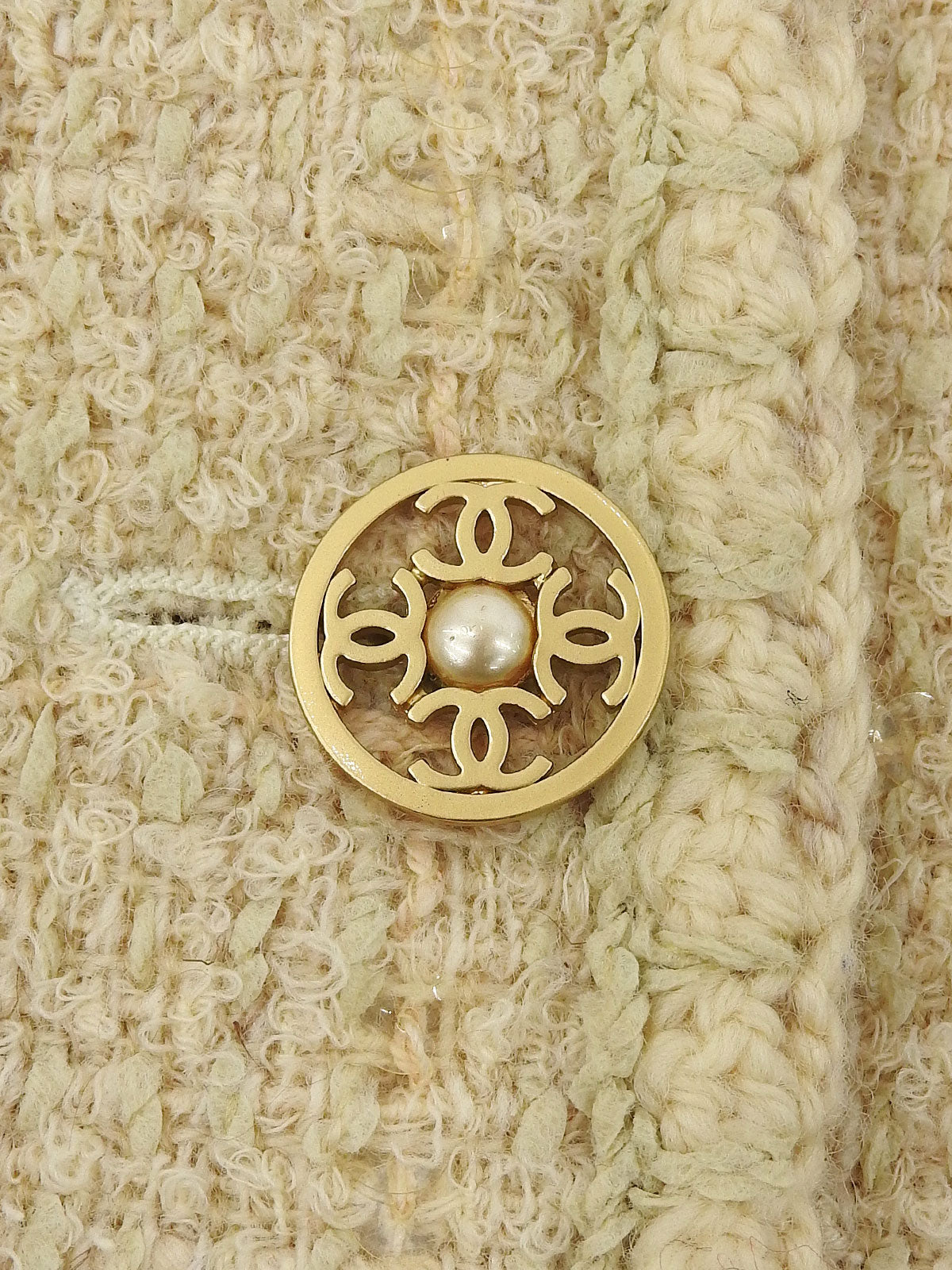 2001年製 スパンコールチェックパターンジャケット アイボリー