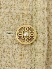 2001年製 スパンコールチェックパターンジャケット アイボリー