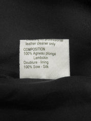 CCマークボタンレザーコート　ブラック