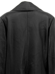 CCマークボタンレザーコート　ブラック