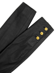 CCマークボタンレザーコート　ブラック