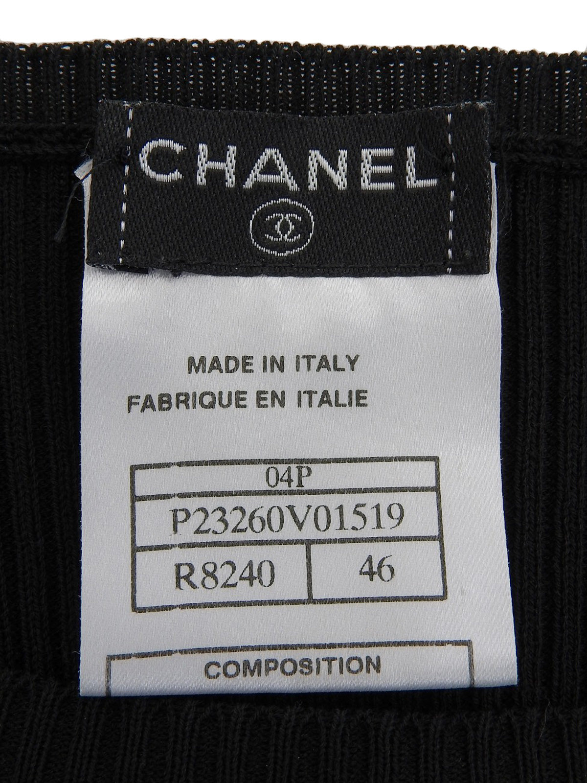 2004年製 ボーダーパターンメッシュCCマーク半袖ニットトップス ブラック/ピンク