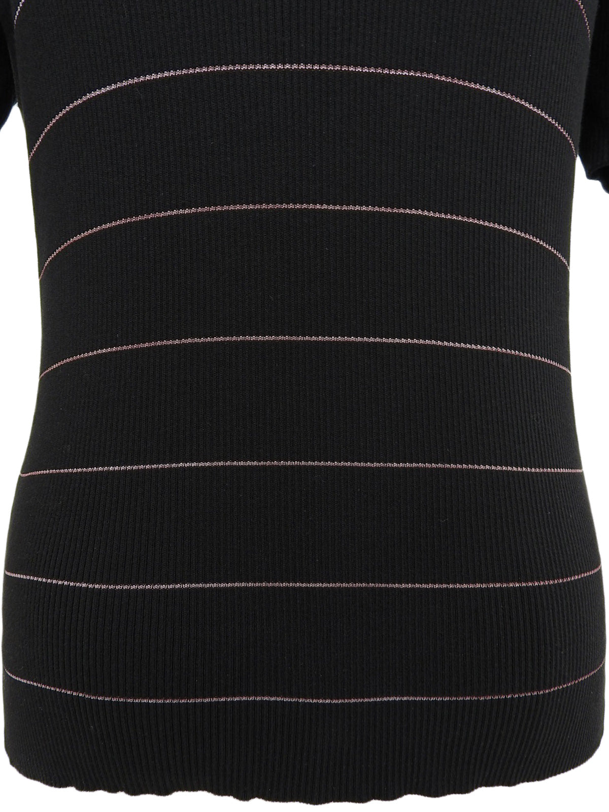 2004年製 ボーダーパターンメッシュCCマーク半袖ニットトップス ブラック/ピンク