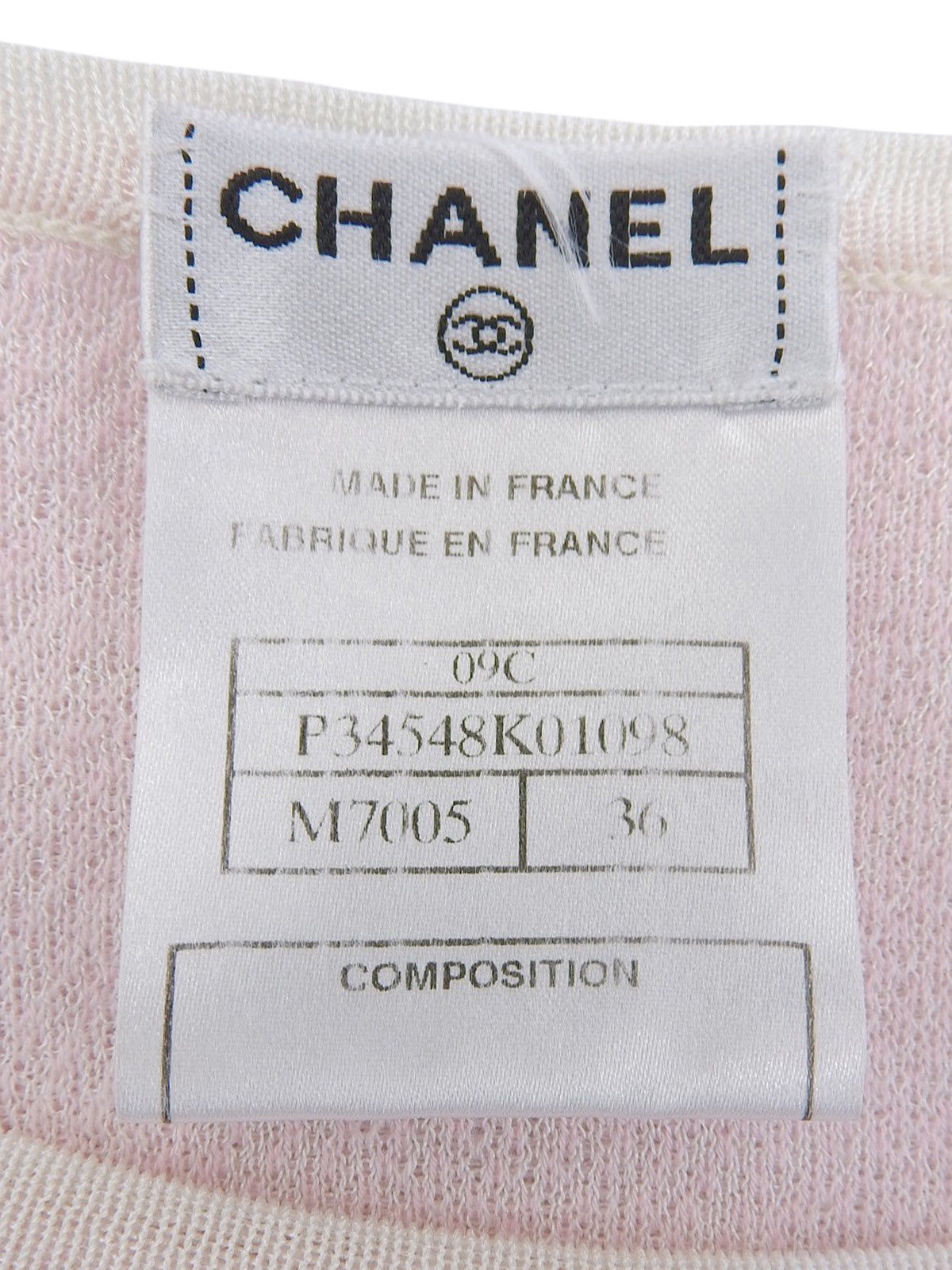 2009年製 CCマークパターン半袖ニットトップス ピンク