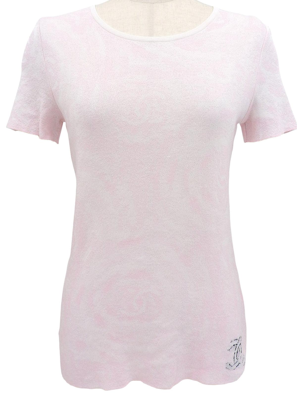 2009年製 CCマークパターンハーフスリーブニットトップス ピンク