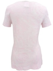 2009年製 CCマークパターン半袖ニットトップス ピンク