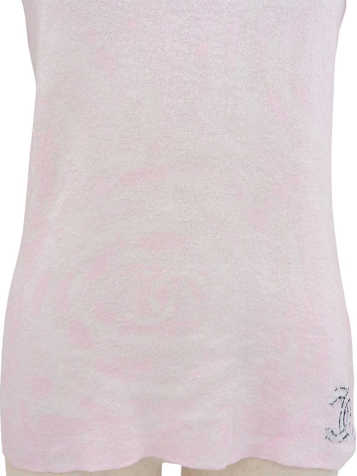 2009年製 CCマークパターン半袖ニットトップス ピンク