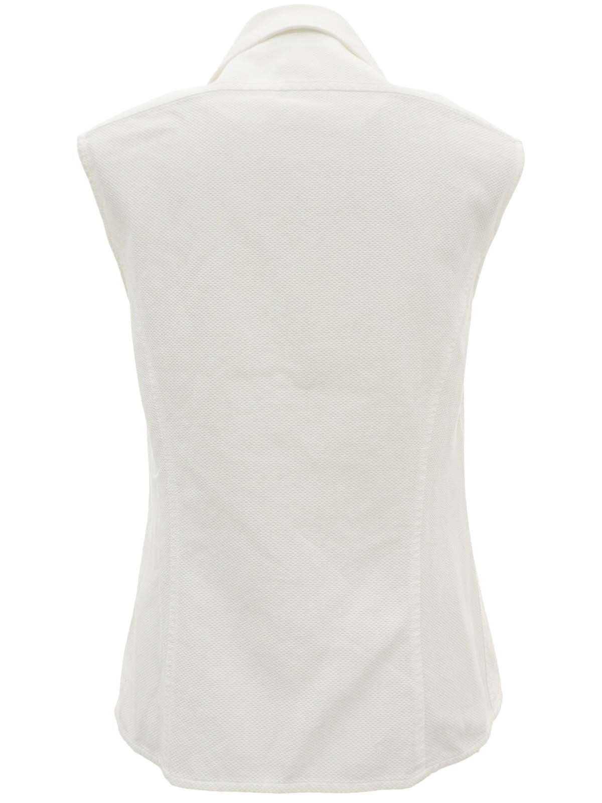 CCマークボタンノースリーブブラウス ホワイト