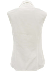 CCマークボタンノースリーブブラウス ホワイト