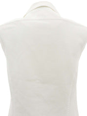 CCマークボタンノースリーブブラウス ホワイト