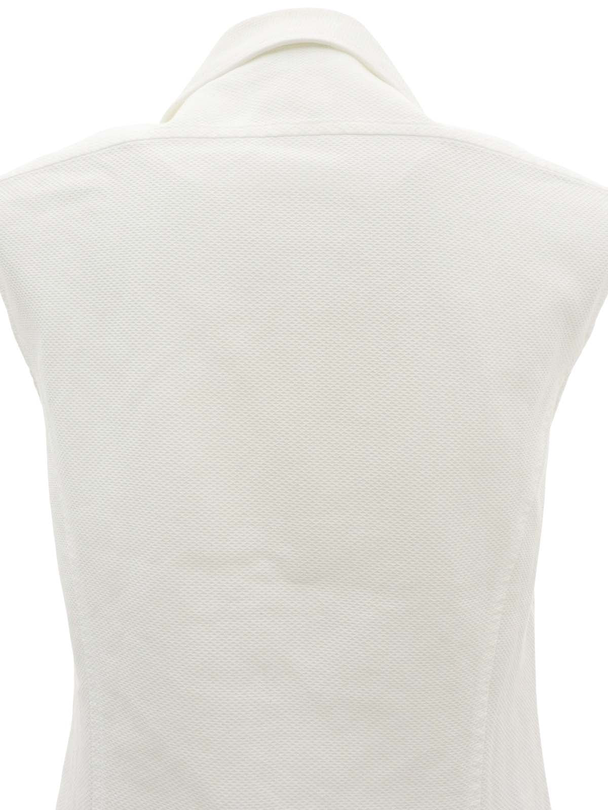 CC Mark Button Sleeveless Blouse White