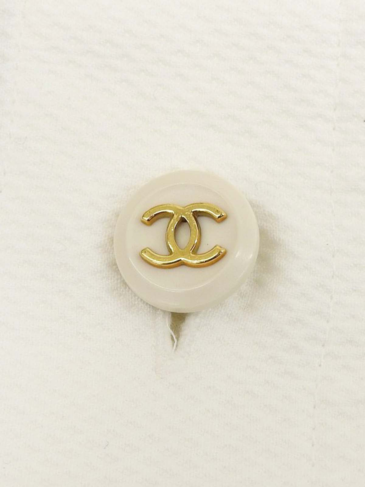 CC Mark Button Sleeveless Blouse White