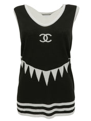 2006年製 CCマークデザインニットベスト ブラック