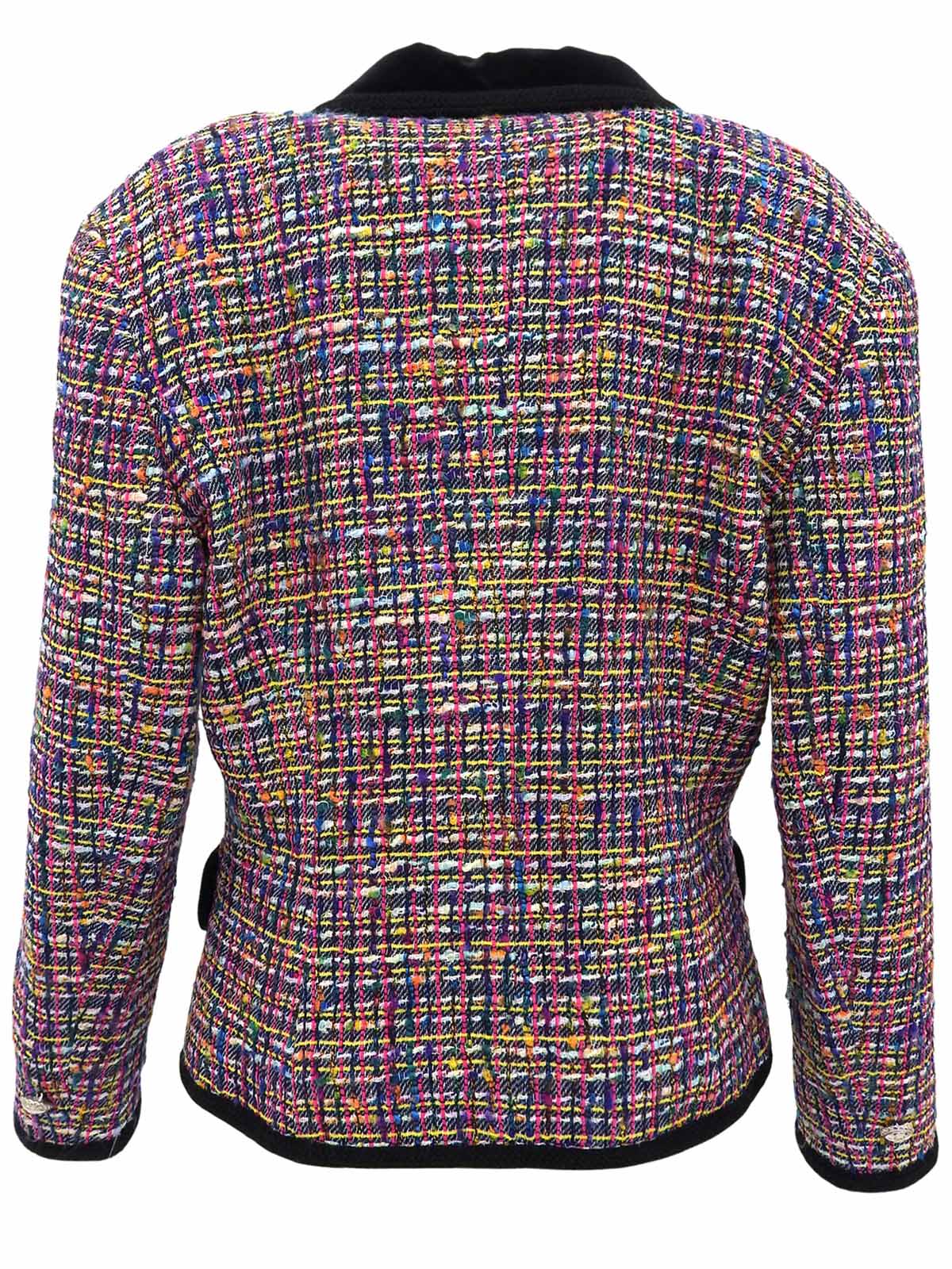 ツイードロゴボタンジャケット ブラック/マルチ