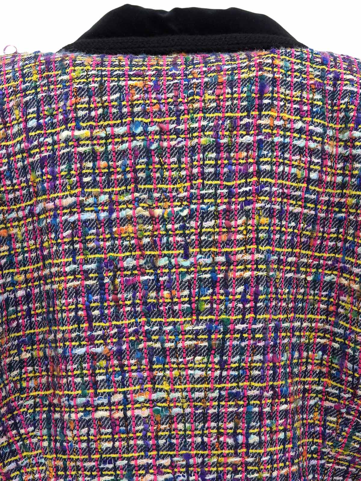 ツイードロゴボタンジャケット ブラック/マルチ