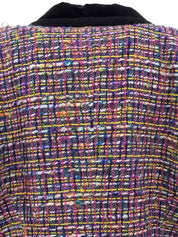 ツイードロゴボタンジャケット ブラック/マルチ