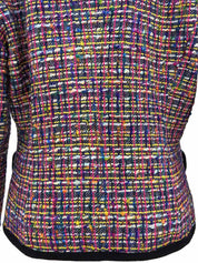 ツイードロゴボタンジャケット ブラック/マルチ