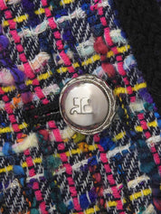 ツイードロゴボタンジャケット ブラック/マルチ