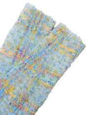 ツイードラインストーンボタンノーカラージャケット ライトブルー/マルチ