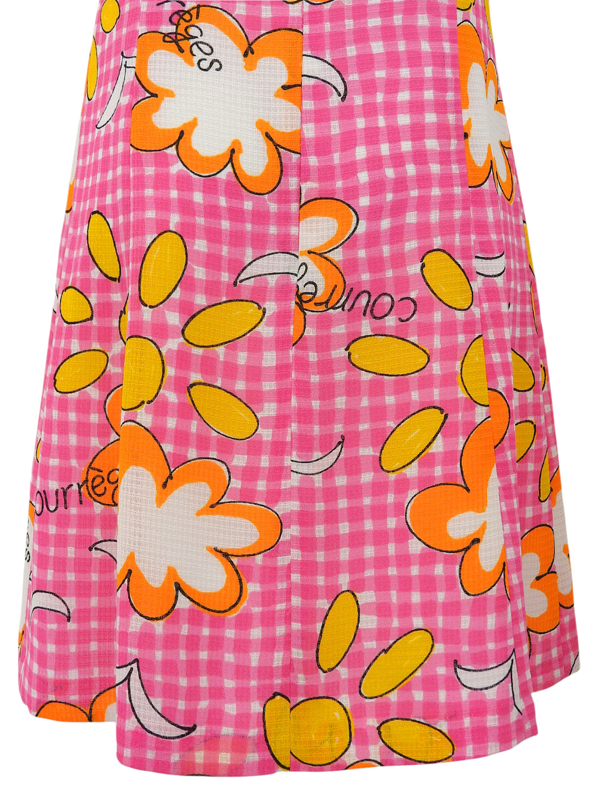 フラワーチェックパターンノースリーブワンピース ピンク