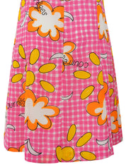 フラワーチェックパターンノースリーブワンピース ピンク