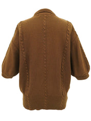 半袖ニットトップス ブラウン