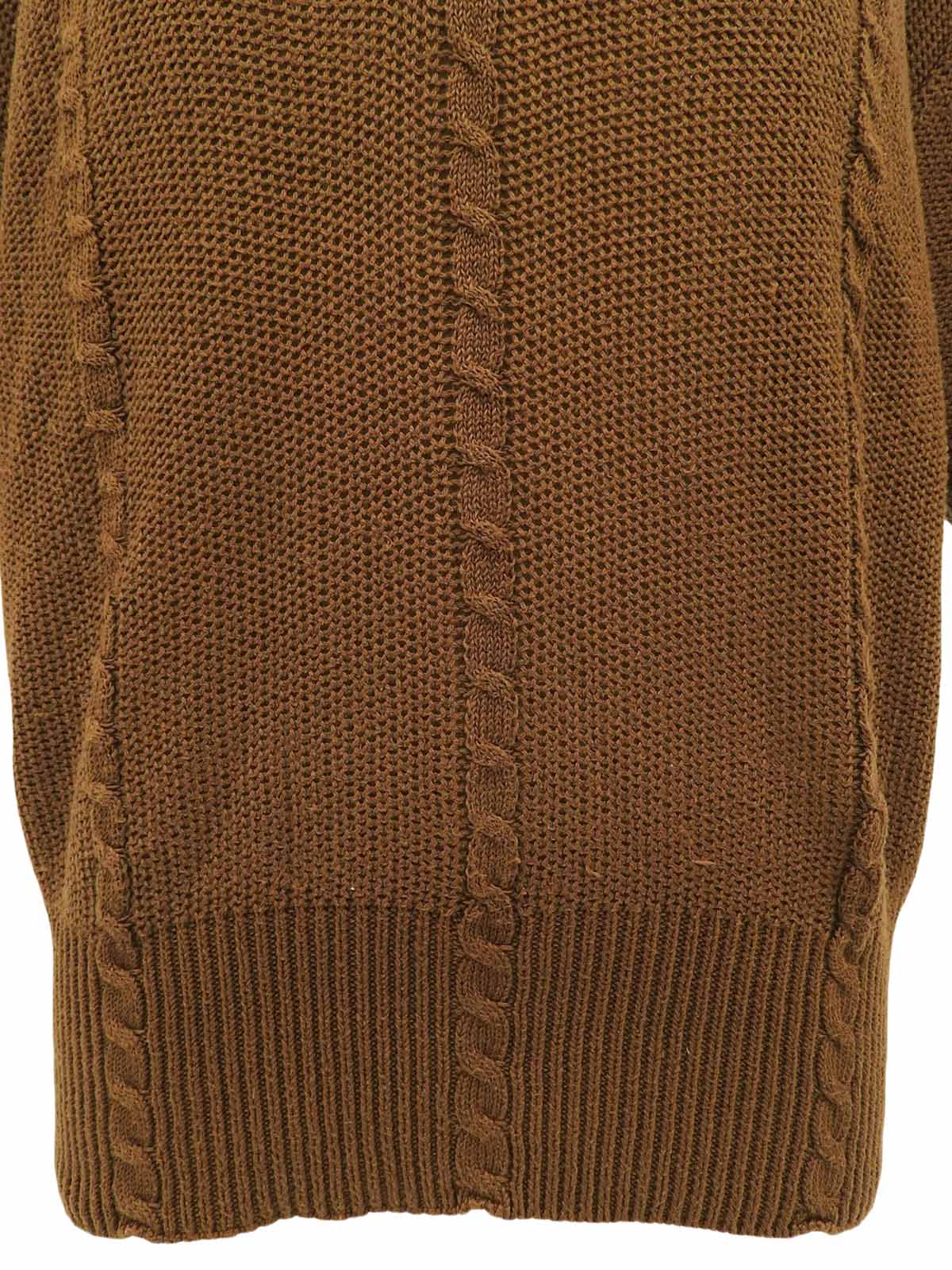 ハーフスリーブニットトップス　ブラウン