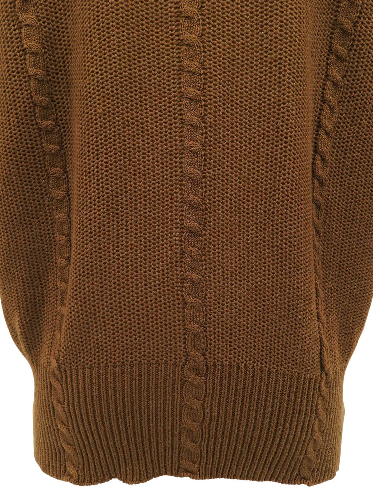 半袖ニットトップス ブラウン