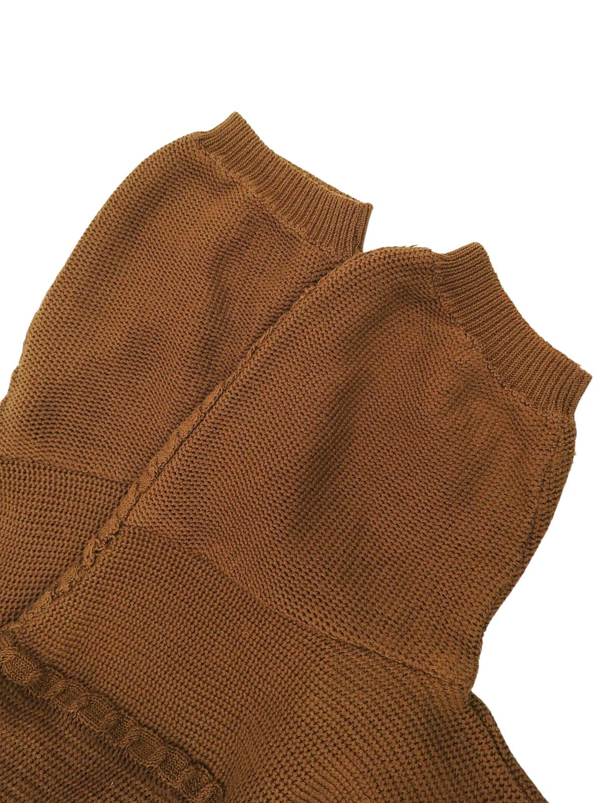 半袖ニットトップス ブラウン